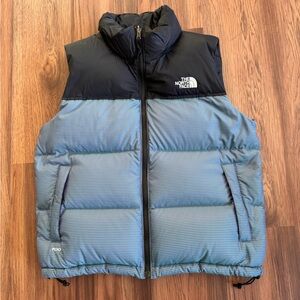 The North Face Black and Purple/Green Puffer Vest